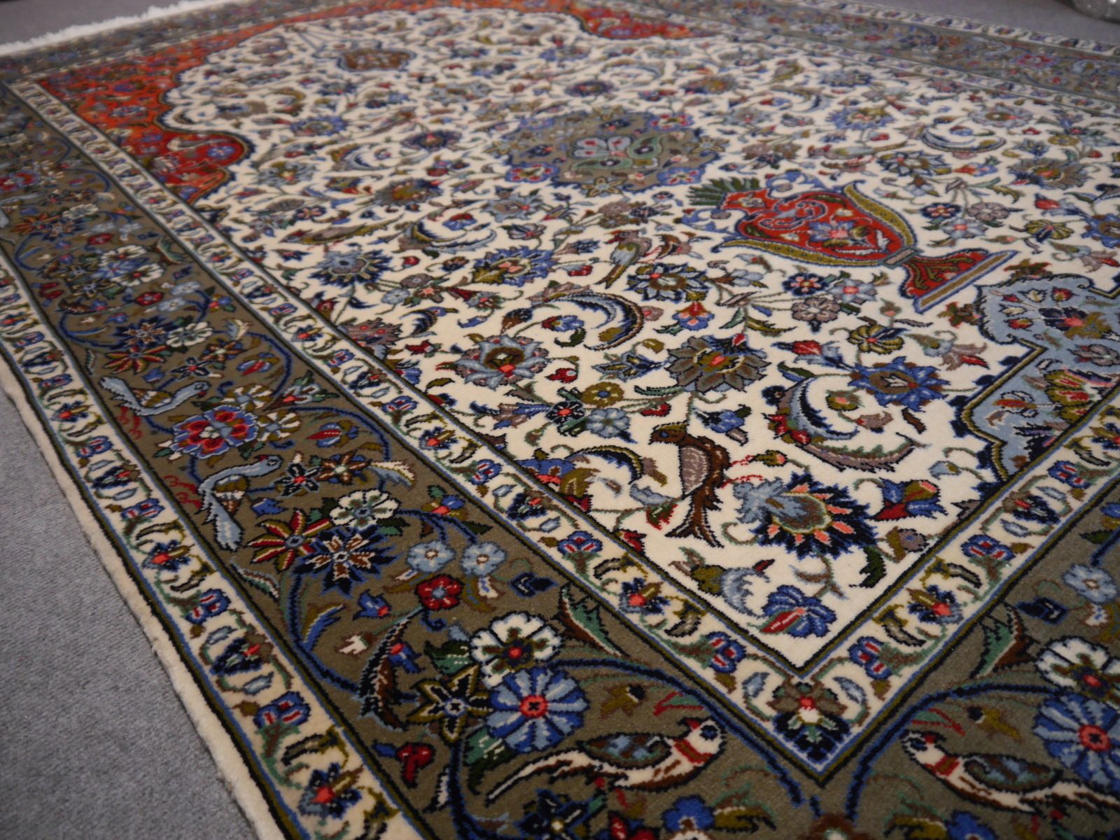 Fine Oriental Beige Rug 7.2 X 4.7 Ft / 218 X 144 Cm photo for sale