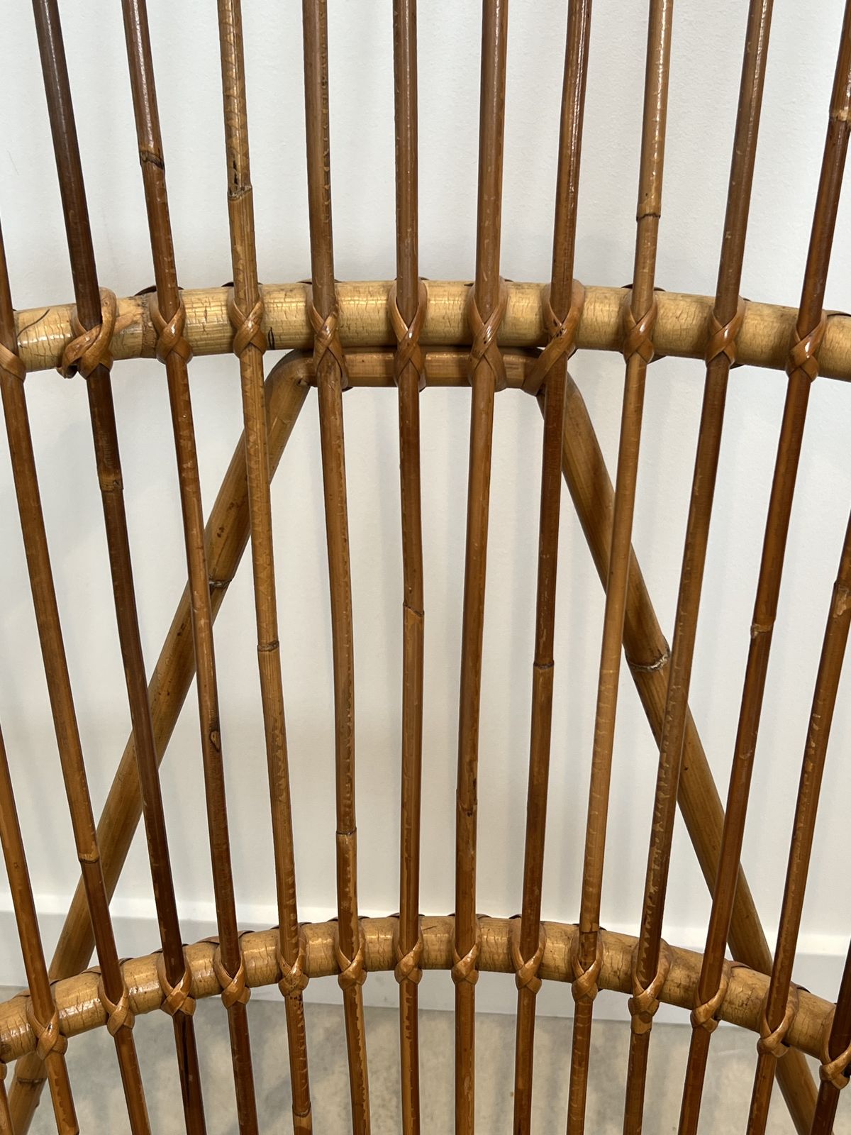 Pair Of High Designer Rattan Armchairs photo vinterior