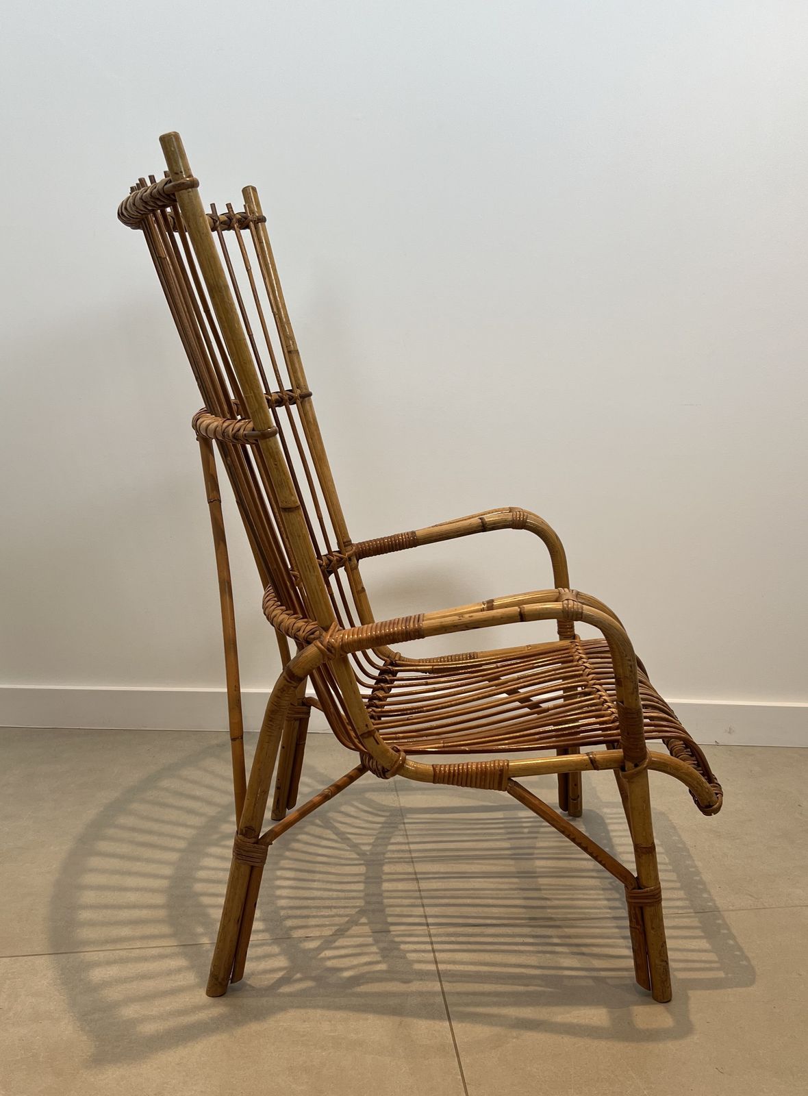 1950.0 Pair Of High Designer Rattan Armchairs photo