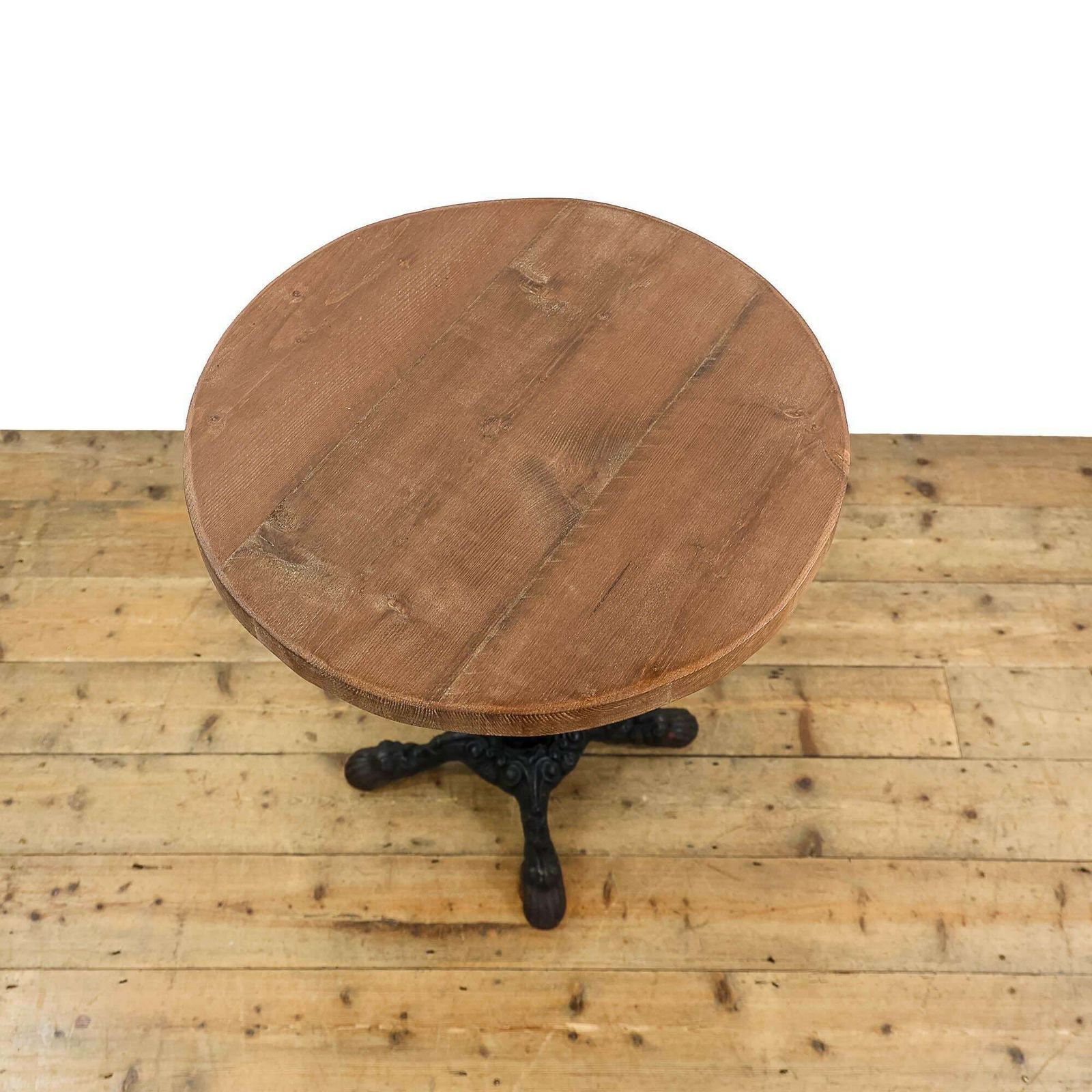 Antique Cast Iron Table Base | Antique Furniture | Oak Topped Table | Pub Table (M 5494) photo vinterior