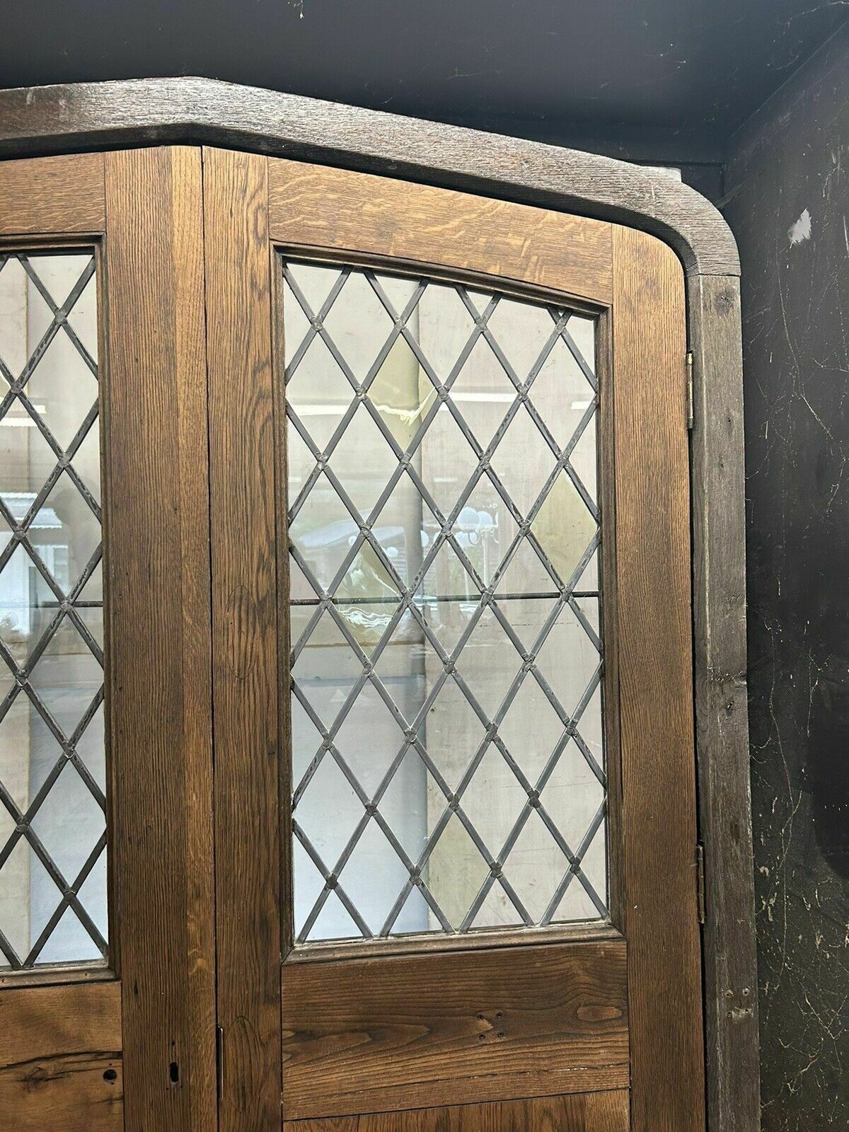 photo buy Arched Solid Oak Doors Frame Reclaimed Period Double French Antique Set Leaded