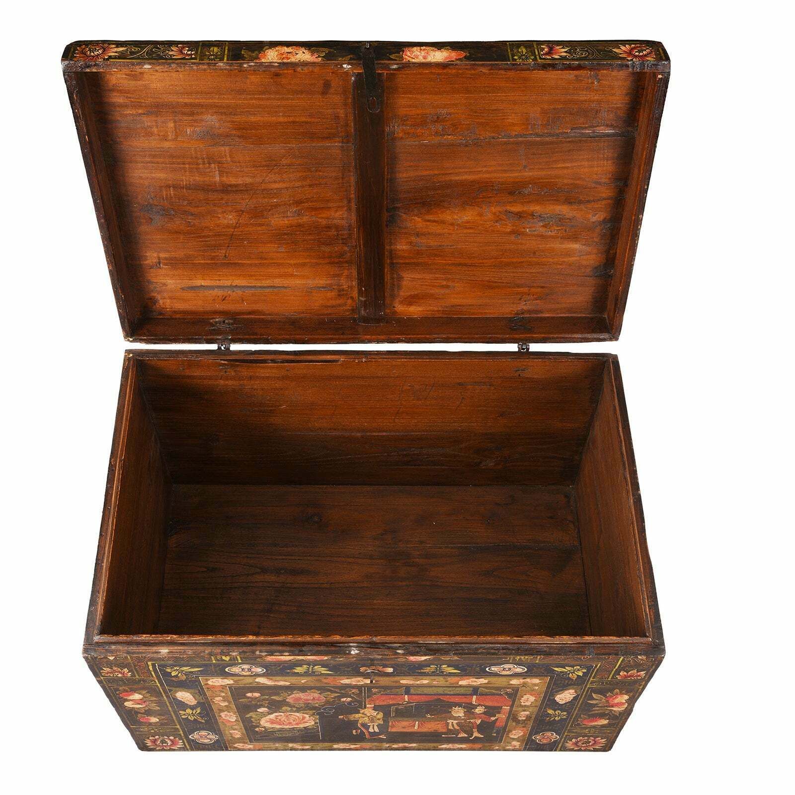 Antique Chinese Painted Opera Chest   19th Century photo Furniture