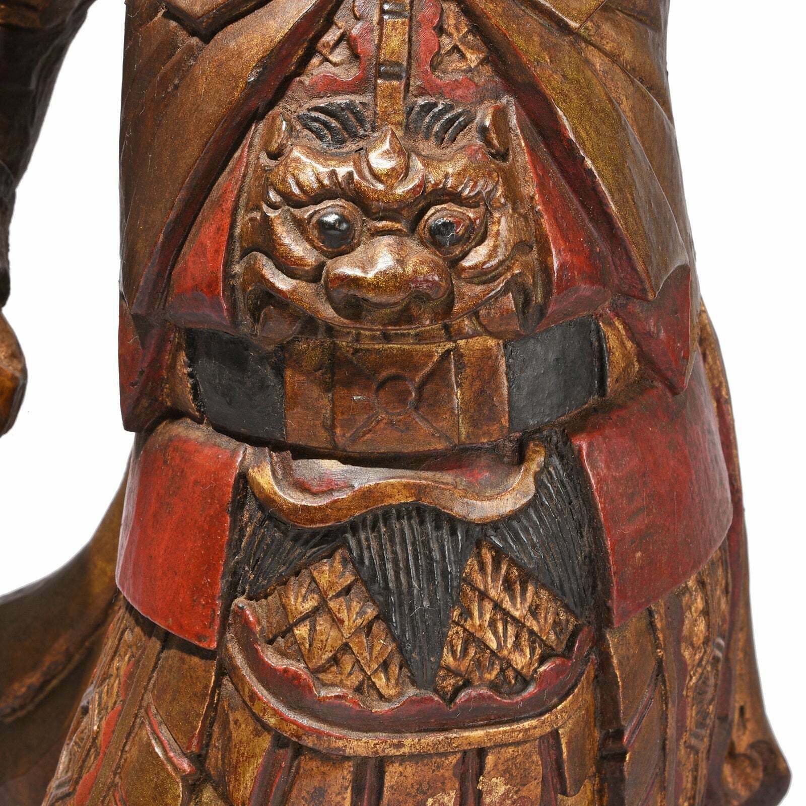 Antique Chinese Erlang Shen Taoist Statue   19th Century photo Art