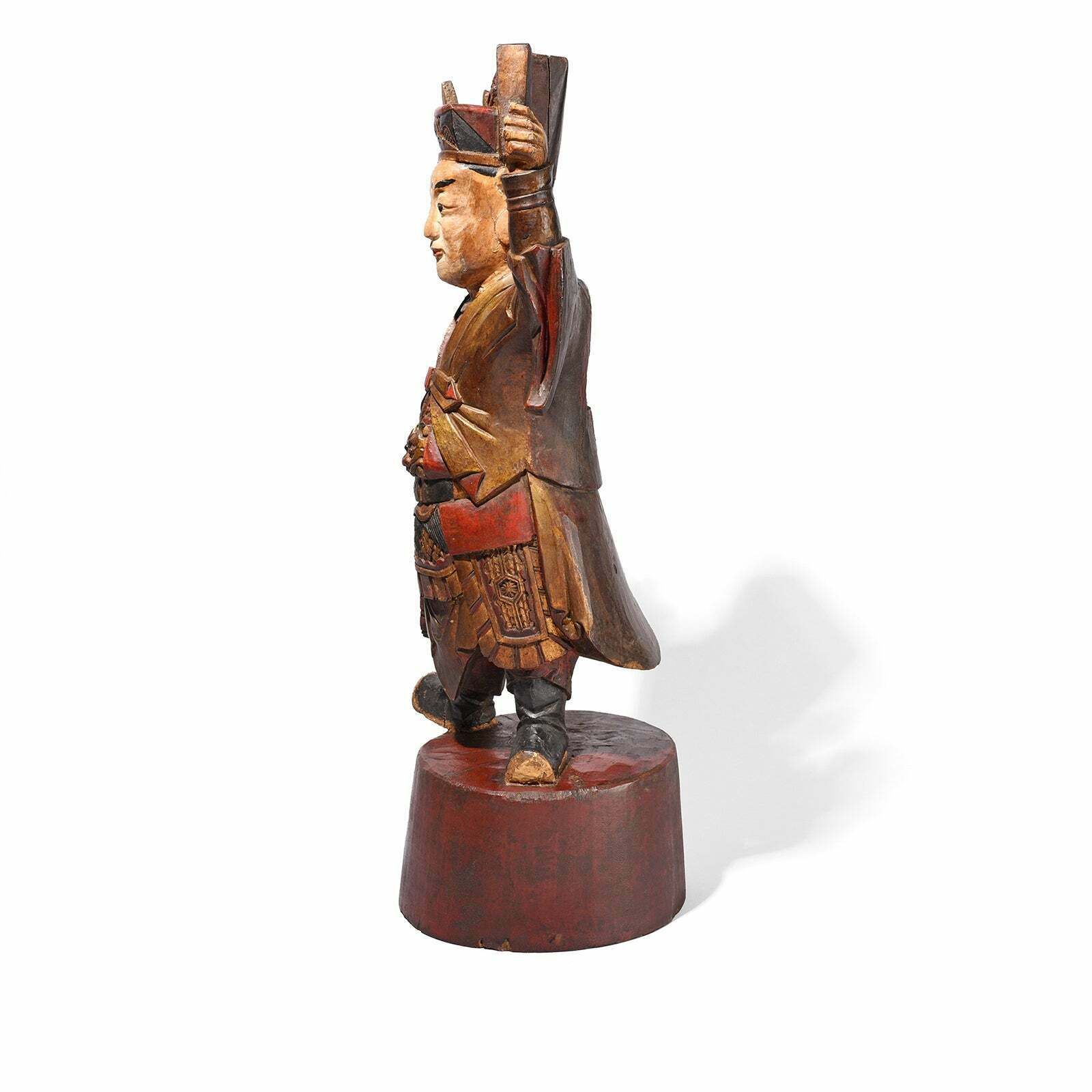 Antique Chinese Erlang Shen Taoist Statue   19th Century photo vinterior