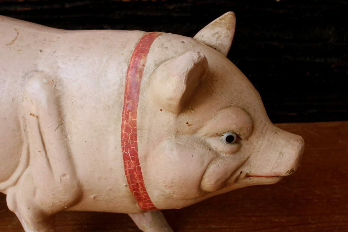 German Papier Mache Pig. Butcher Shop Display Model. Toy. C1890. photo vinterior