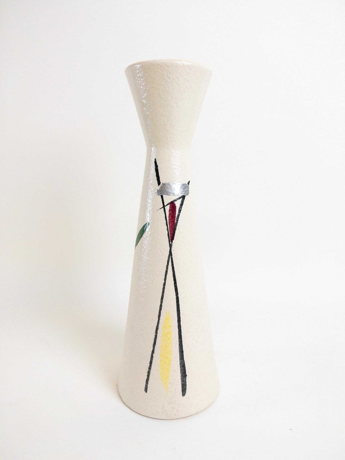 Scheurich Und Greulich 1950s Mid Century Vase   Hand Painted West German Pottery Vase 28 Cm Tall photo for sale