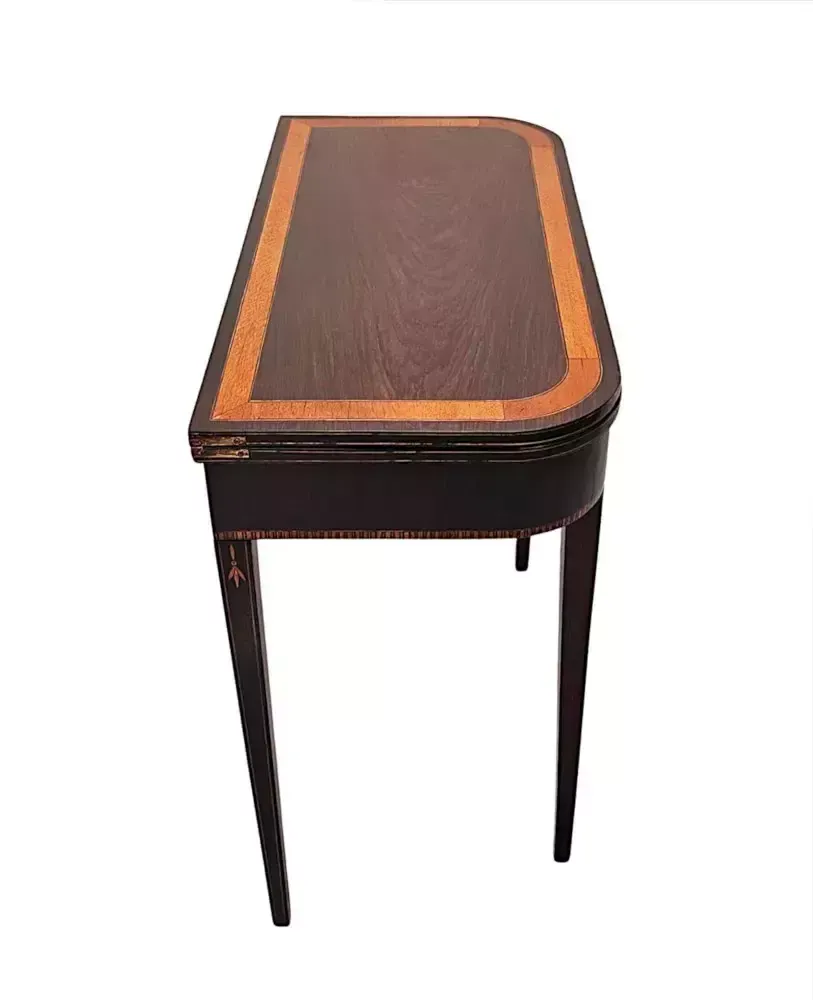 A Very Rare Pair Of Early 19th Century Regency Inlaid Card Tables photo 7997.3527
