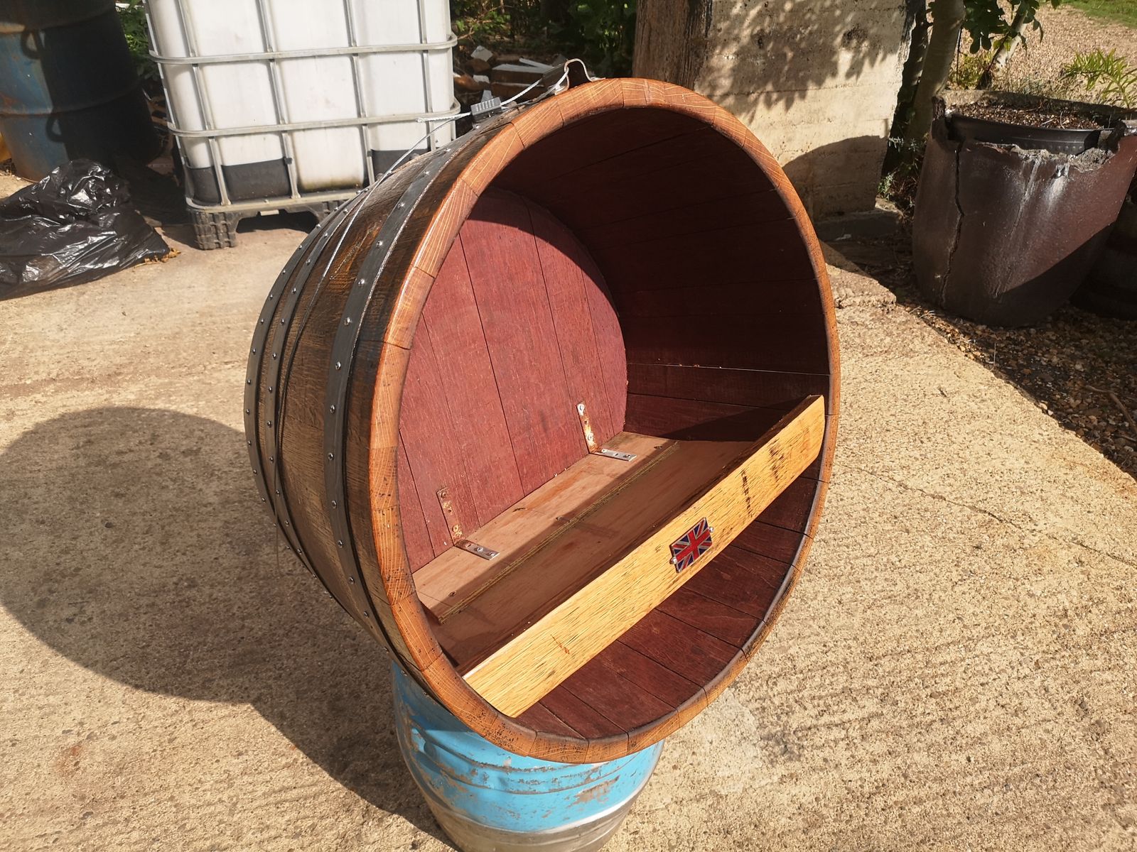 Shop, Pub/ Bar, Barrel Display. Fire Log Barrel photo vintage