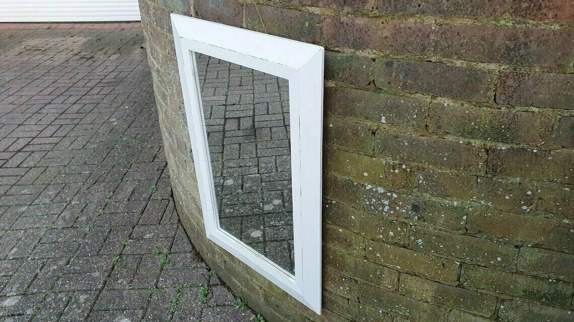 photo furniture Painted Pine Mirror In Farrow And Ball Wimborne White Estate Eggshell.