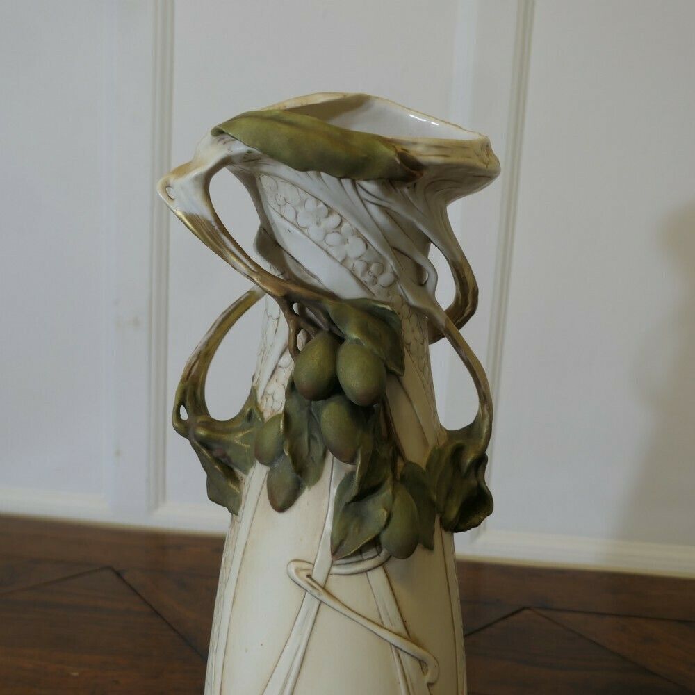 A Pair Of Large Royal Dux Bohemia Art Nouveau 19th Century Porcelain Vases photo 930.0