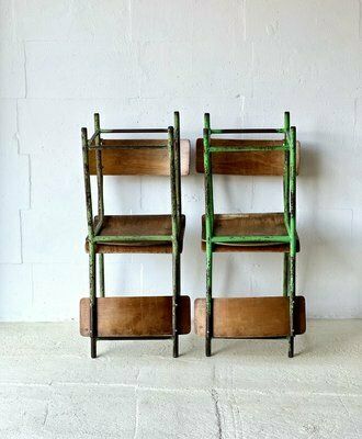 Industrial School Chairs, 1960s, Set Of 4 photo 430.0