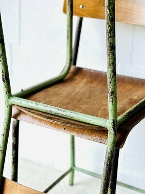 Industrial School Chairs, 1960s, Set Of 4 photo vinterior
