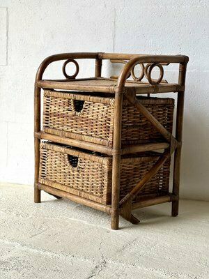 Rotan Bijzettafel, Jaren 1990 photo vintage