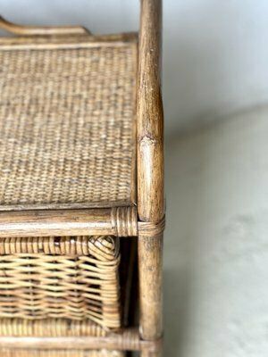 photo vintage Rotan Bijzettafel, Jaren 1990