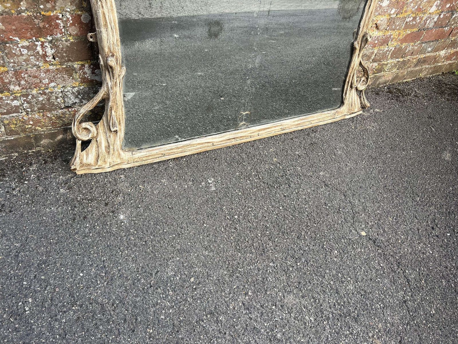 A Fabulous Large Antique English 19th C Painted Arched Top Overmantle photo Home Decor