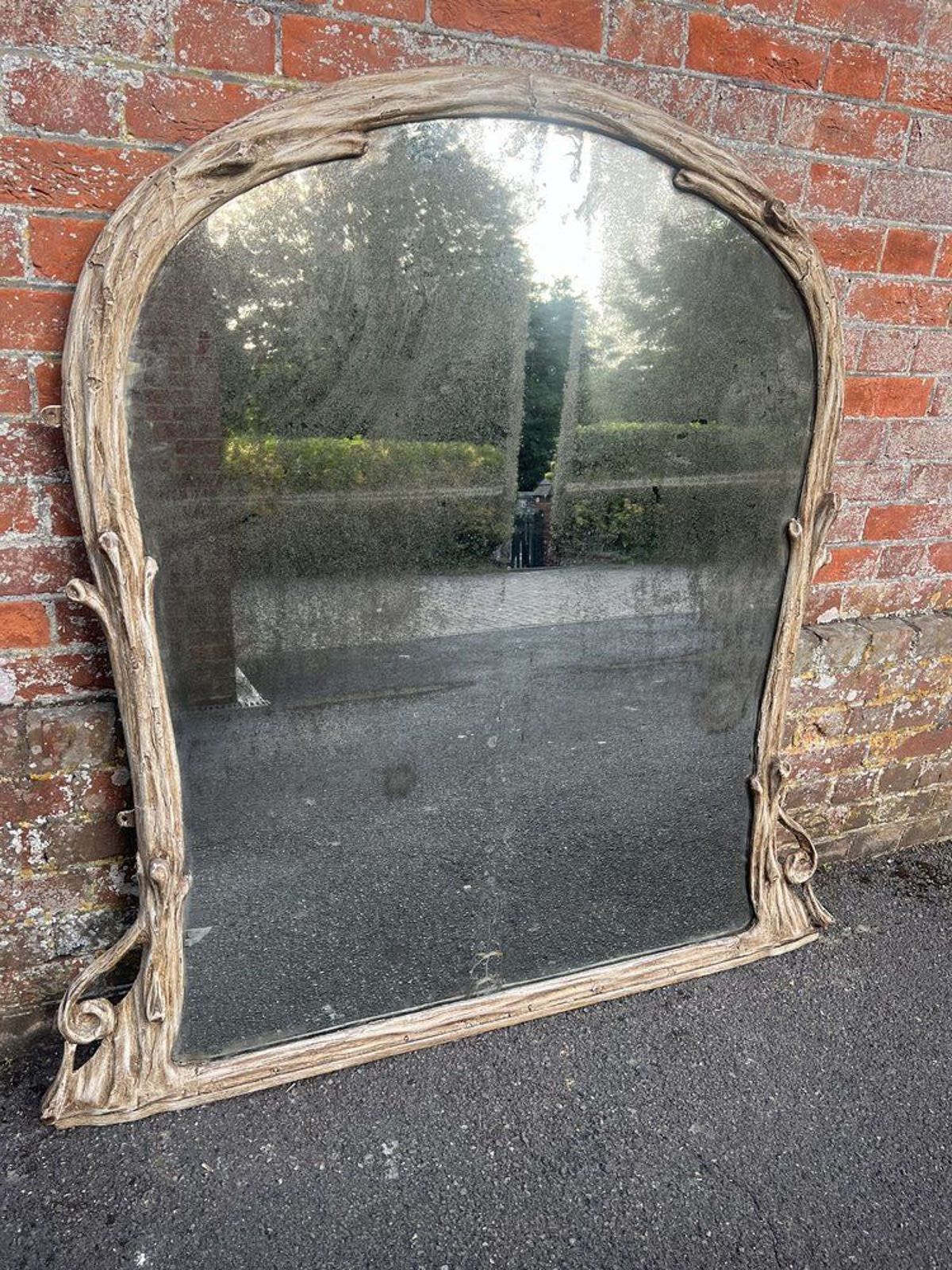 A Fabulous Large Antique English 19th C Painted Arched Top Overmantle photo vinterior