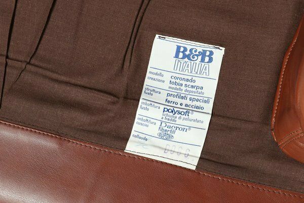 photo for sale Brown Leather Armchair Coronado By Tobia Scarpa For B&B Italia, Italy, 1960s