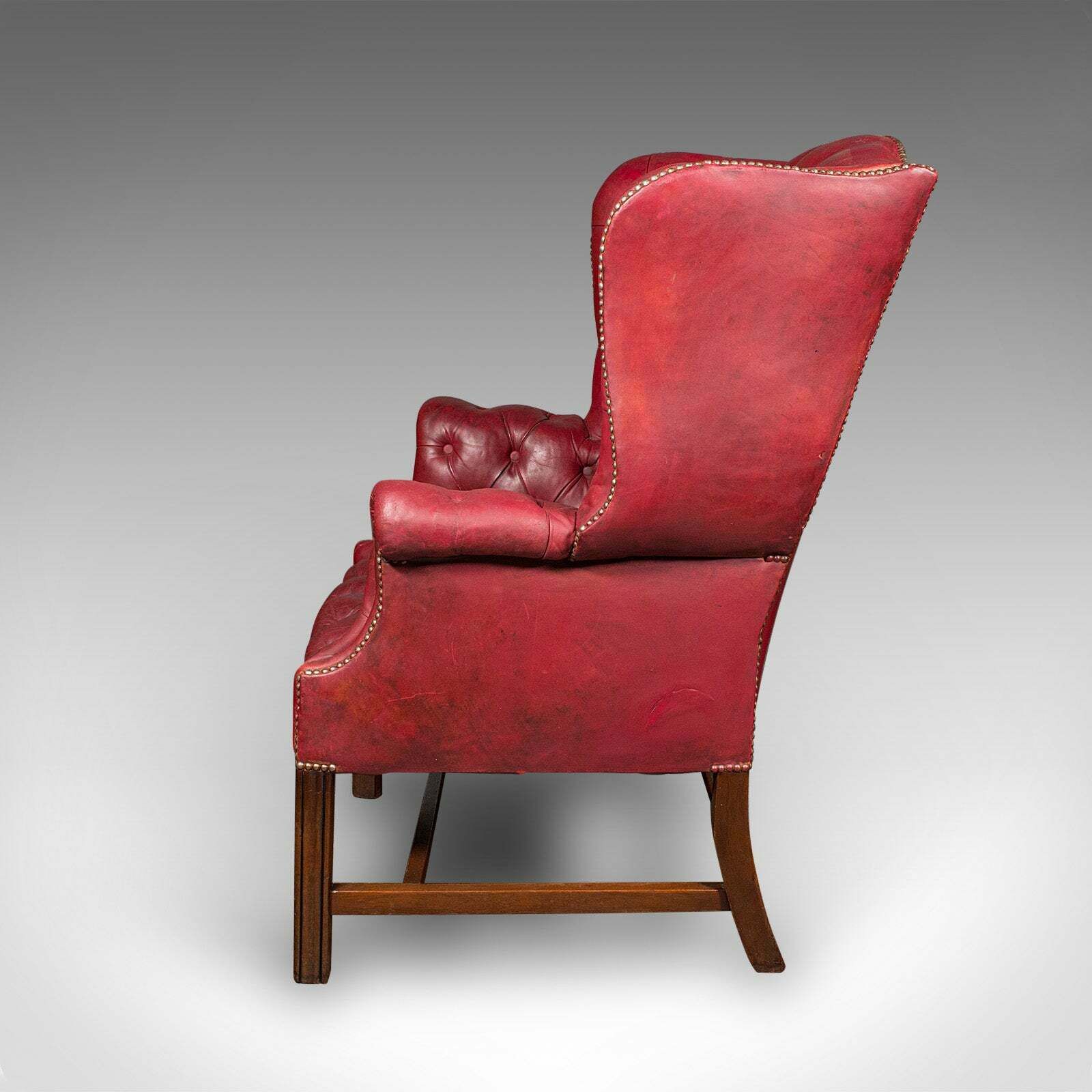 Antique Fireside Wing Back Armchair, English, Leather, Lounge Chair, Edwardian photo Furniture