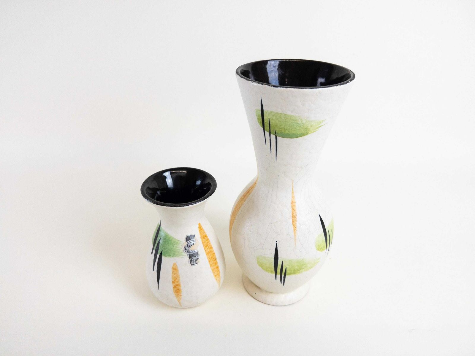 West German Pottery Set   Jasba Keramik Vases 109 22 And 581 12 Set   Retro Atomic 1950s Design   Made In Germany Vintage West German Vases photo furniture