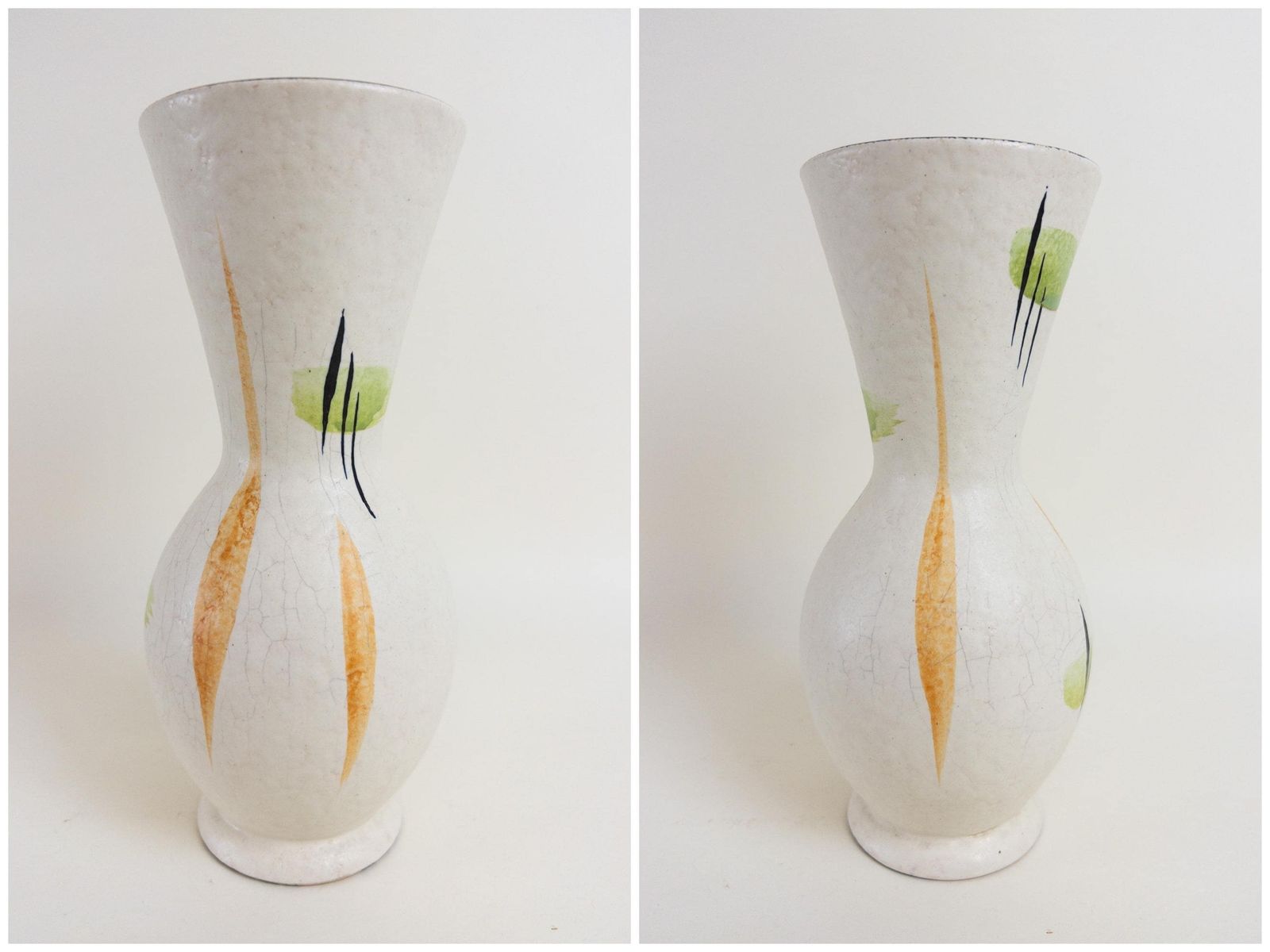 West German Pottery Set   Jasba Keramik Vases 109 22 And 581 12 Set   Retro Atomic 1950s Design   Made In Germany Vintage West German Vases photo 63.0