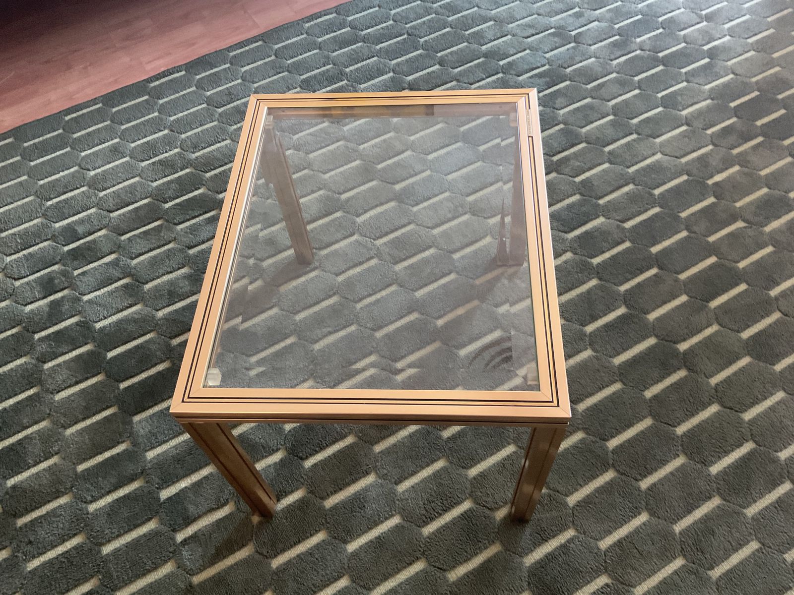 Pierre Vandel Paris Glass Coffee Table In Art Deco, Antique Style photo buy