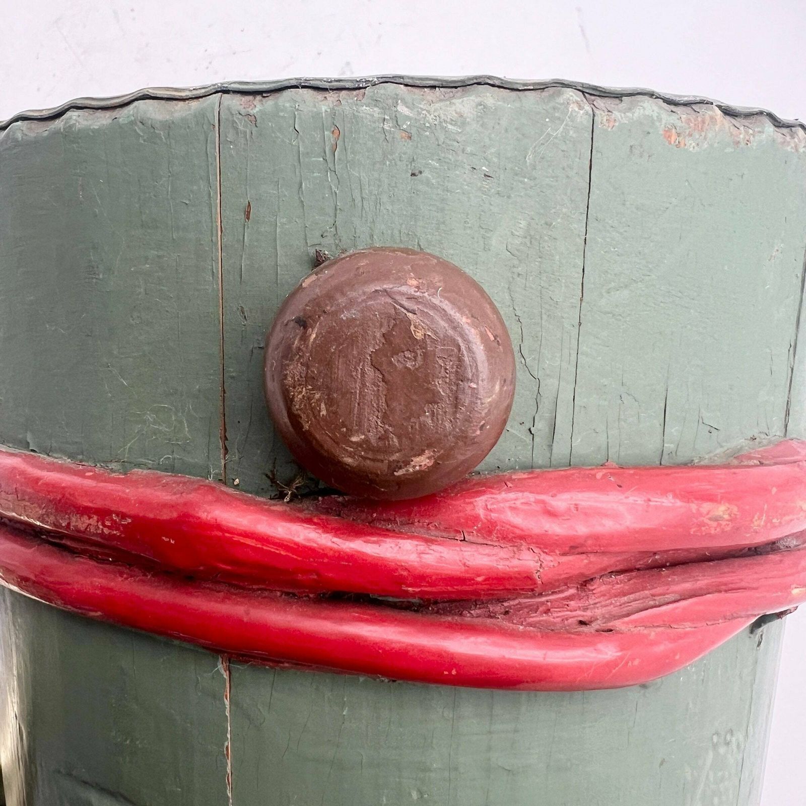 Antique Painted Bentwood Tin Lined Planter With Handles   Flower Pot   Flower Vase   Gardenalia   Home Decor photo 68.0