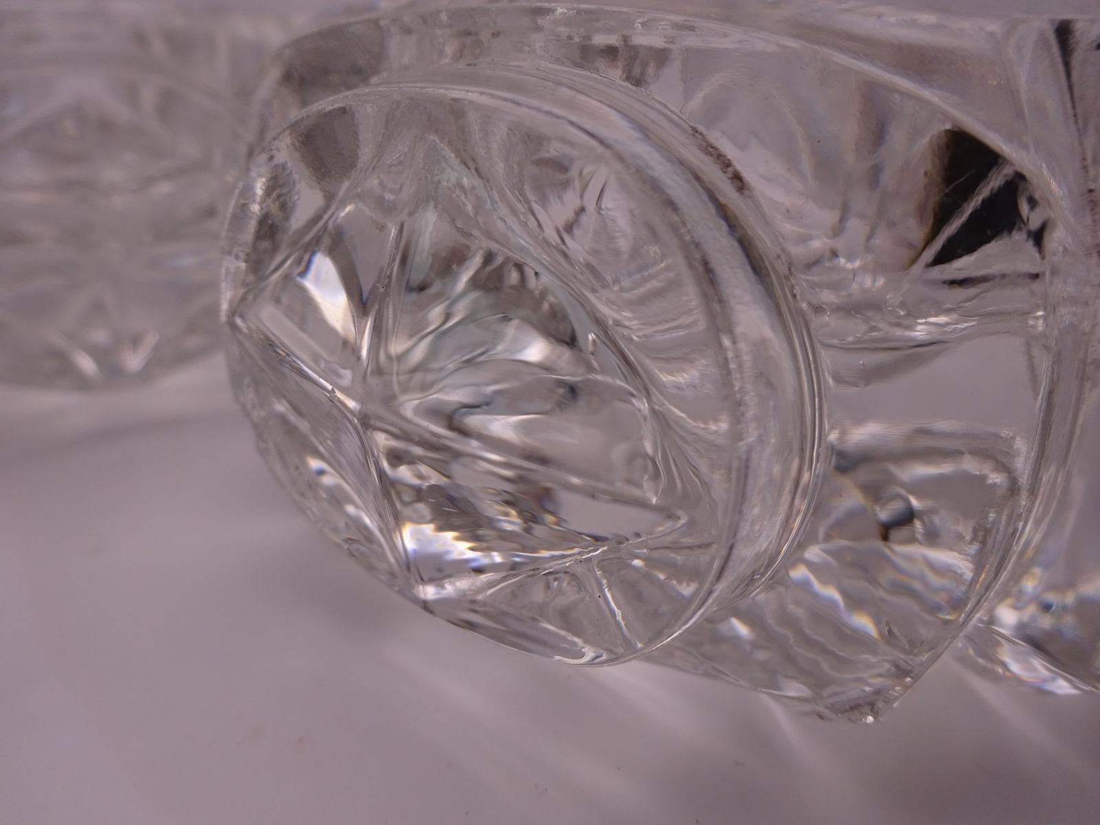 Home Decor 3 Antique Pressed Glass Furniture Feet/Castor Cups photo