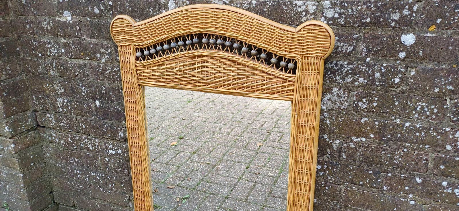 Huge Bamboo Rattan Wicker Cane Decorative Wall Mirror photo Home Decor