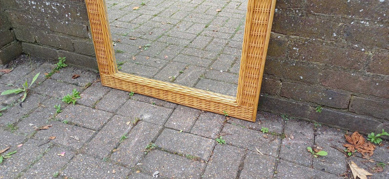 Huge Bamboo Rattan Wicker Cane Decorative Wall Mirror photo 257.0