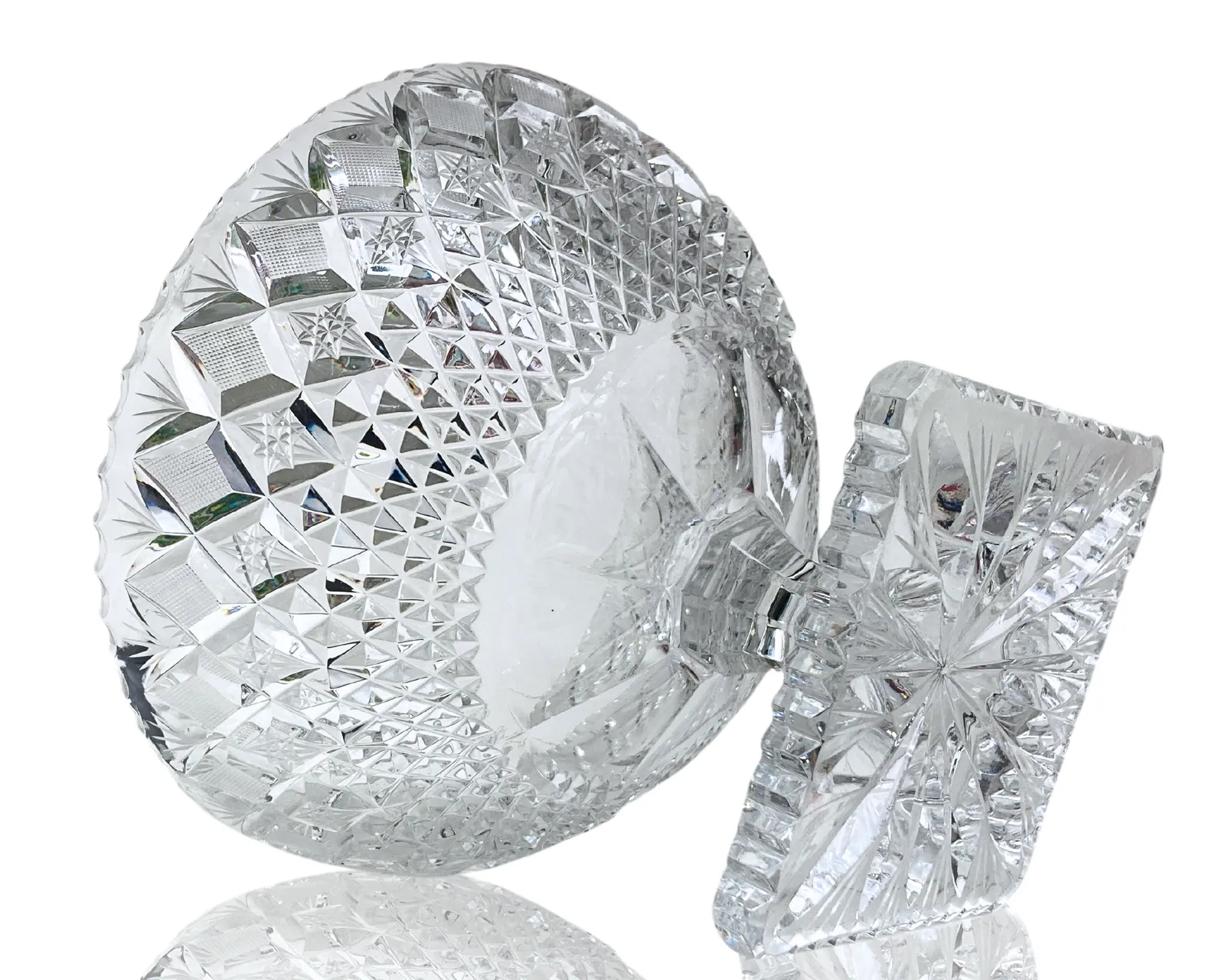 Crystal Vase Large | Footed Punch Bowl | Astonishing Handcut | 1pcs