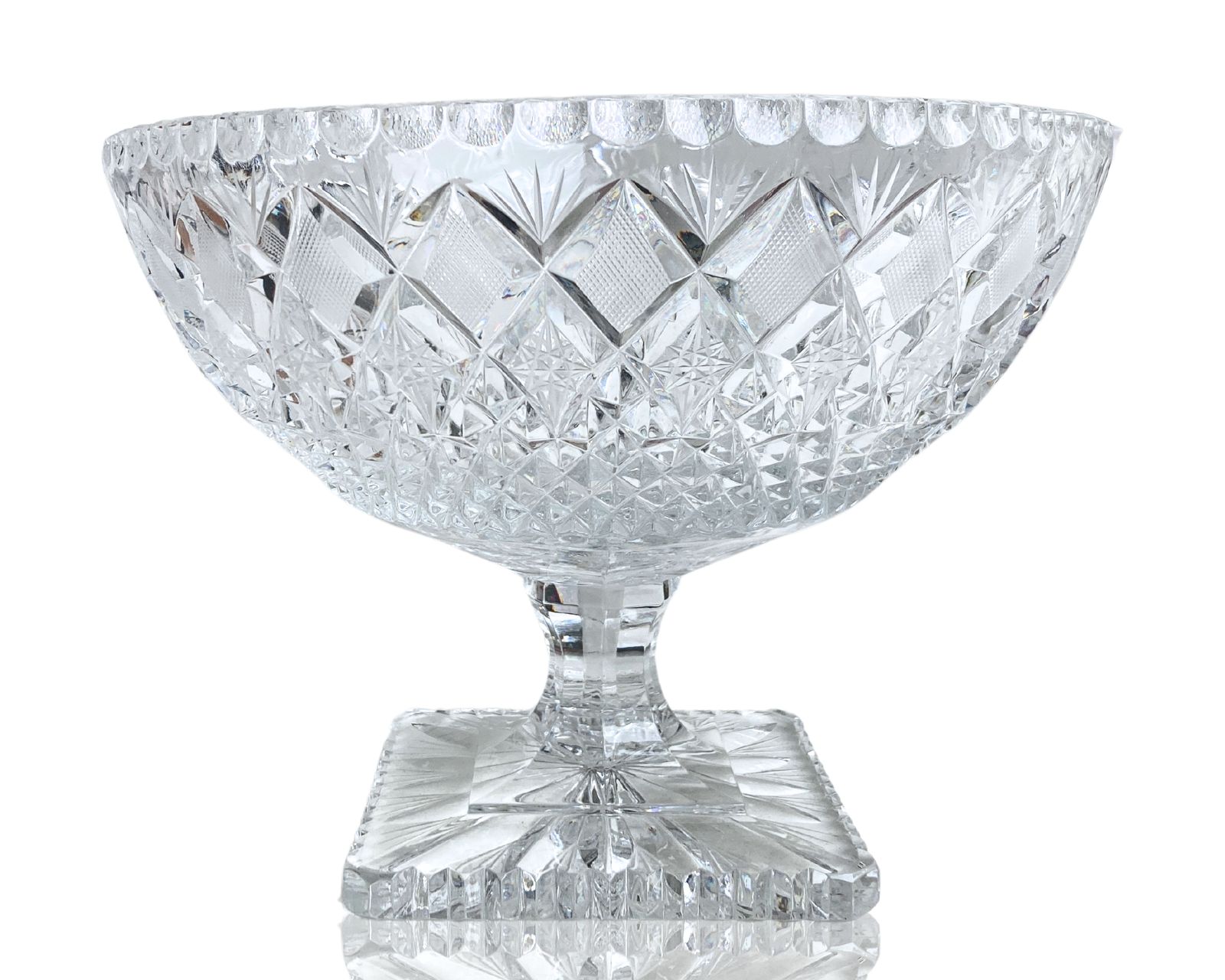 Crystal Vase Large | Footed Punch Bowl | Astonishing Handcut | 1pcs photo furniture
