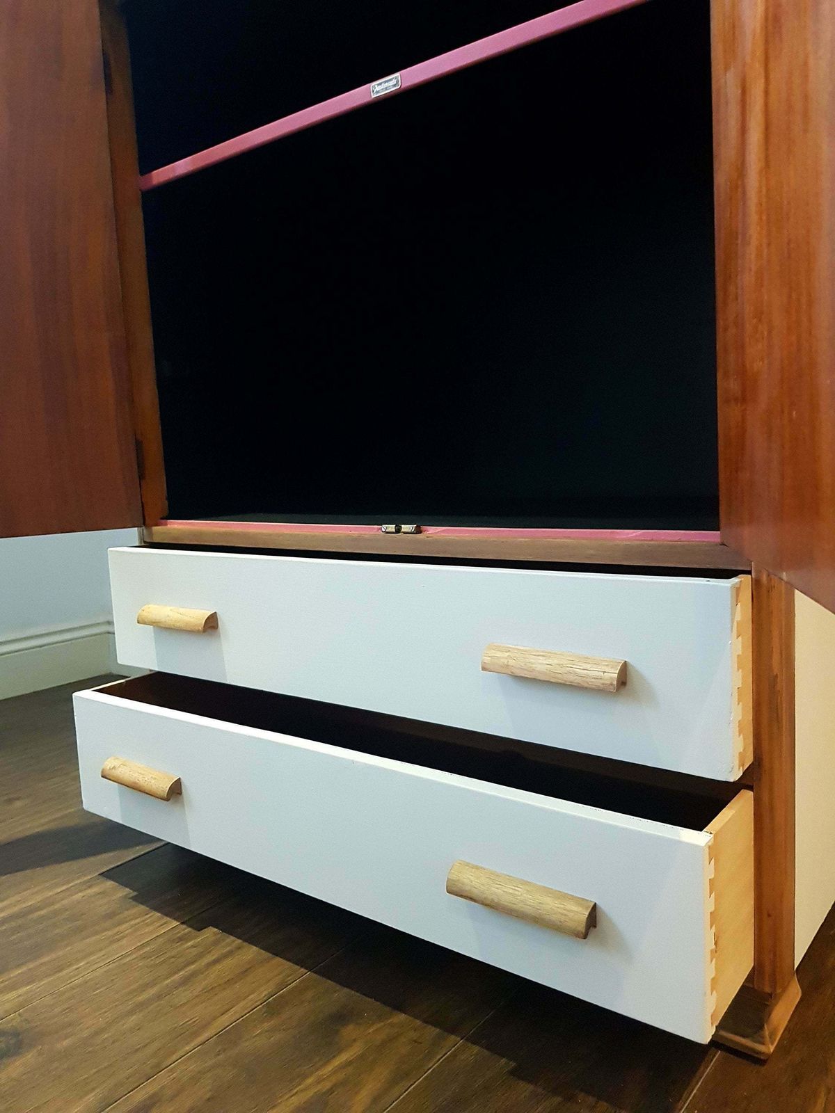 Retro 1950s Cabinet In Art Deco Colour Block Design photo vinterior