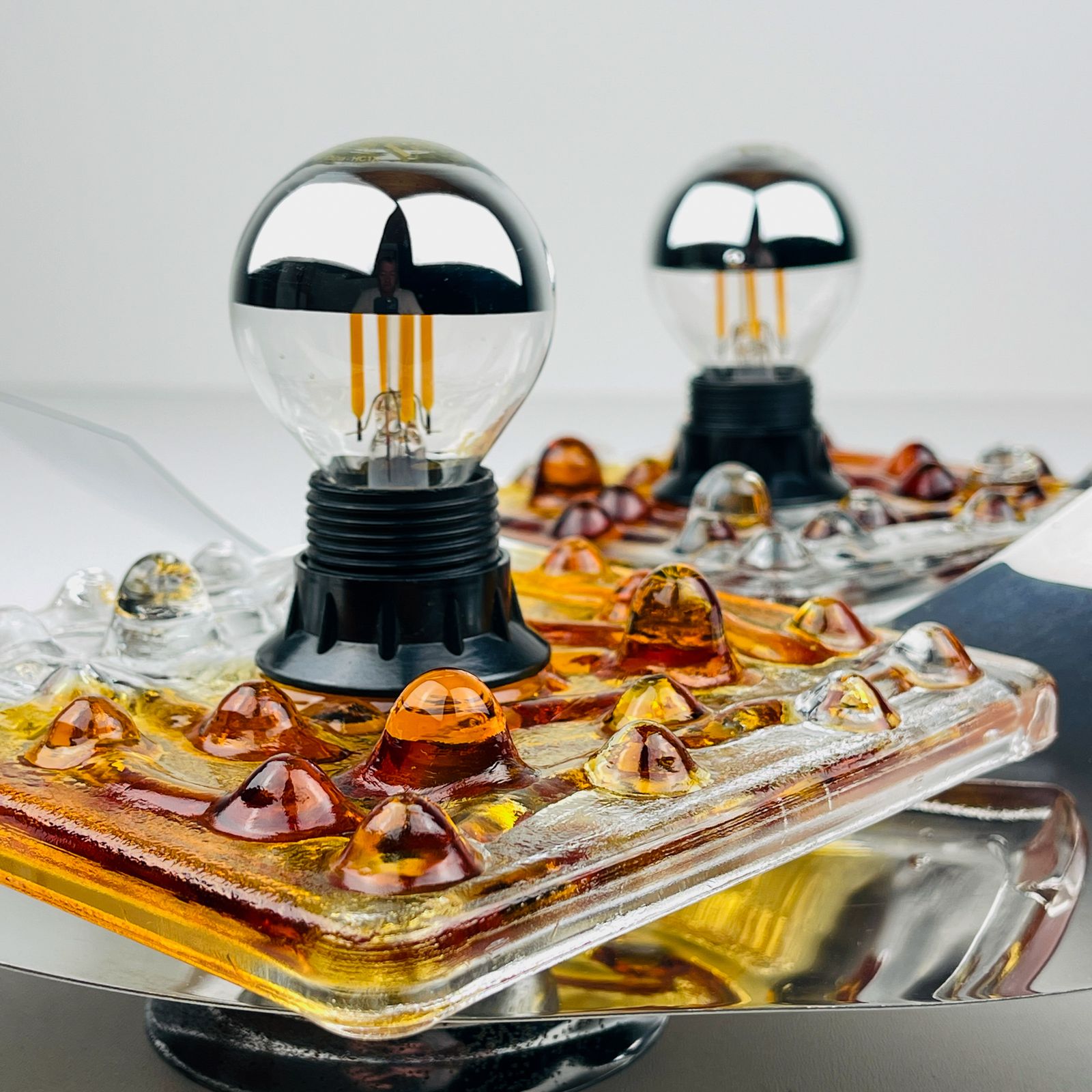 Mid Century Murano Wall Lamps By Av Mazzega, Italy 1970, Set Of 2 photo buy