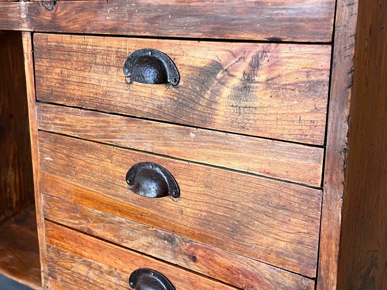 photo buy 1920's Spanish Secretaire Pine Work Pedestal Desk