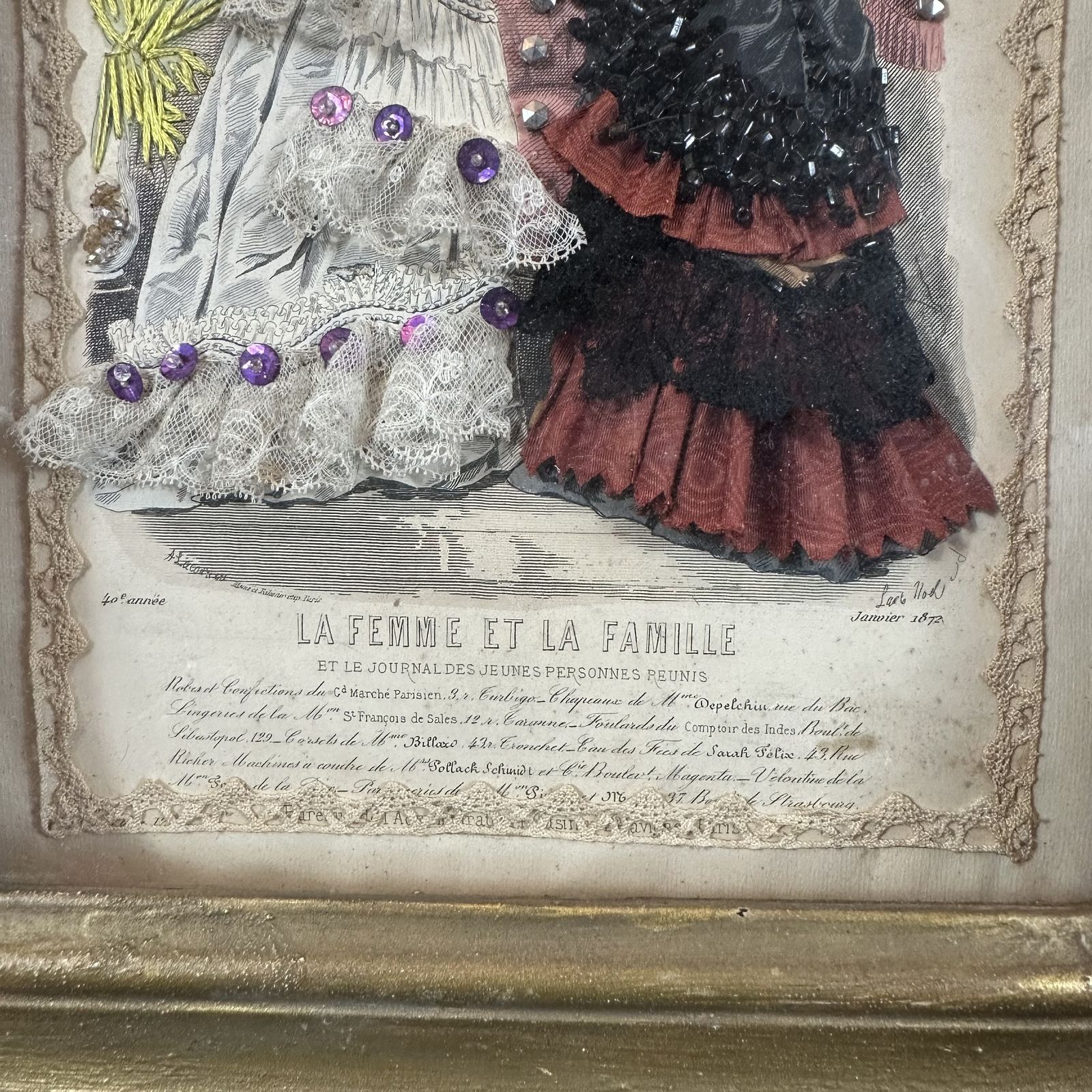 French Antique Fashion Diorama “La Femme Et La Famille” photo 325.0