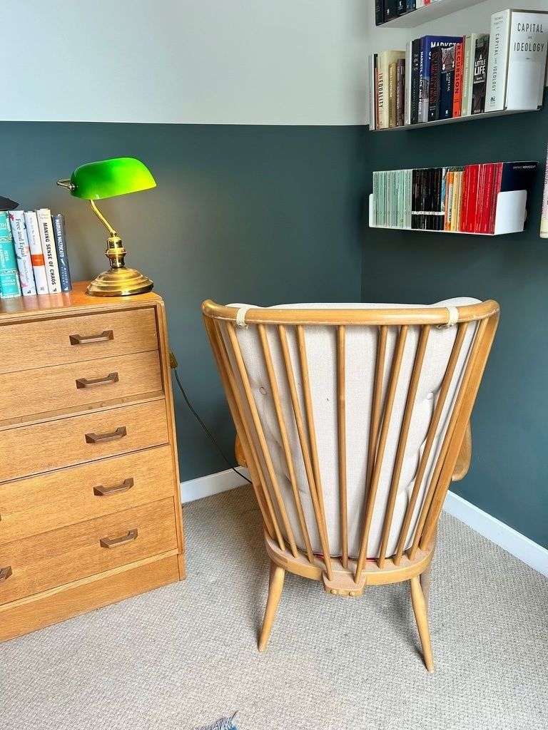 Model 478 Vintage Mid Century Ercol Windsor High Back Grandfather Armchair photo for sale
