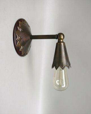 Art Nouveau Brass Wall Lights In The Style Of Dagobert Peche, Austria, 1890s, Set Of 2 photo furniture