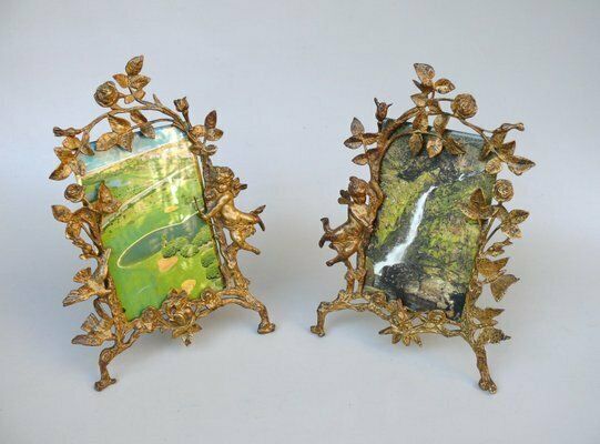 Biedermeier Picture Frames Amor In Bronze, Set Of 2 photo furniture