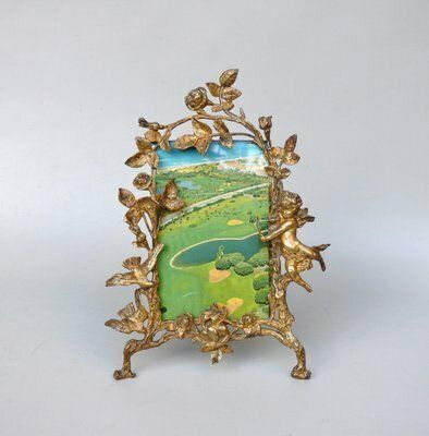 Biedermeier Picture Frames Amor In Bronze, Set Of 2 photo 5330.35