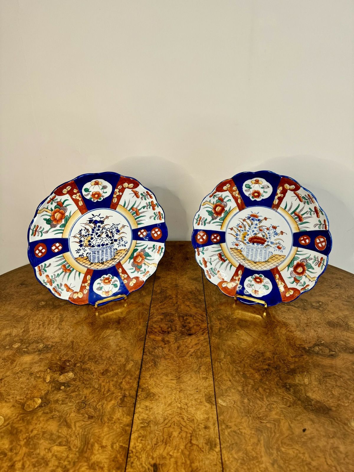 Quality Pair Of Antique Japanese Imari Plates photo Home Decor