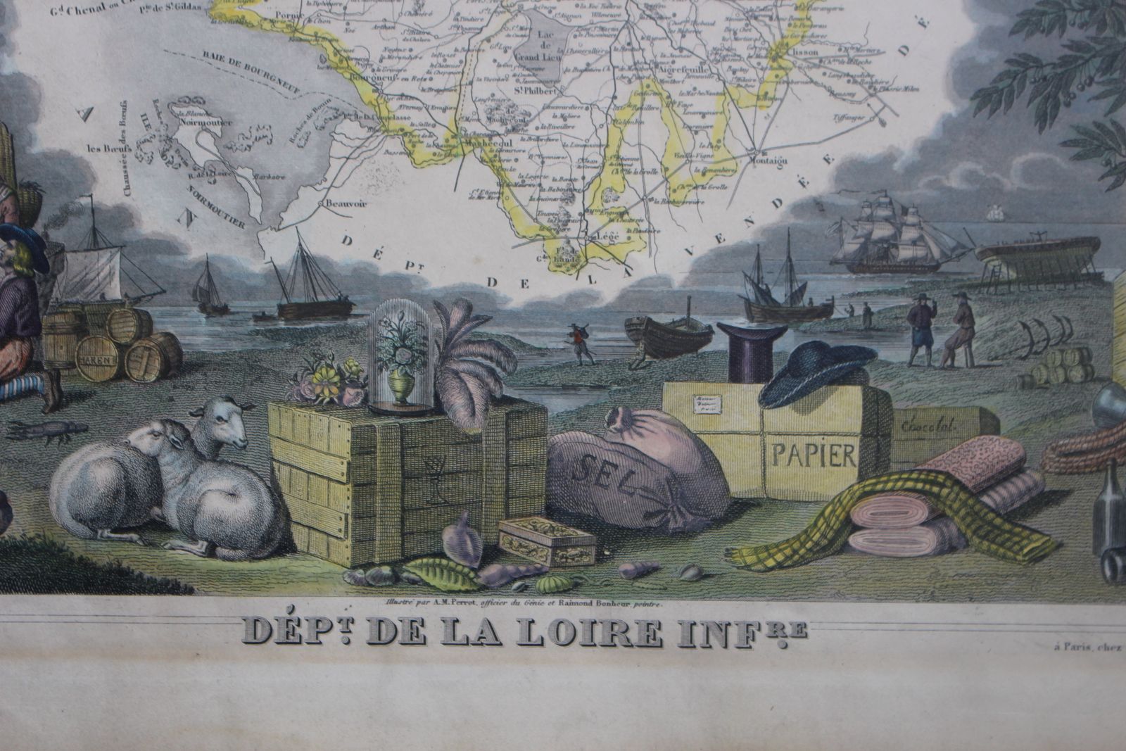 Antique Map Of  The Saone And Loire By Victor Levasseur C1854 photo buy