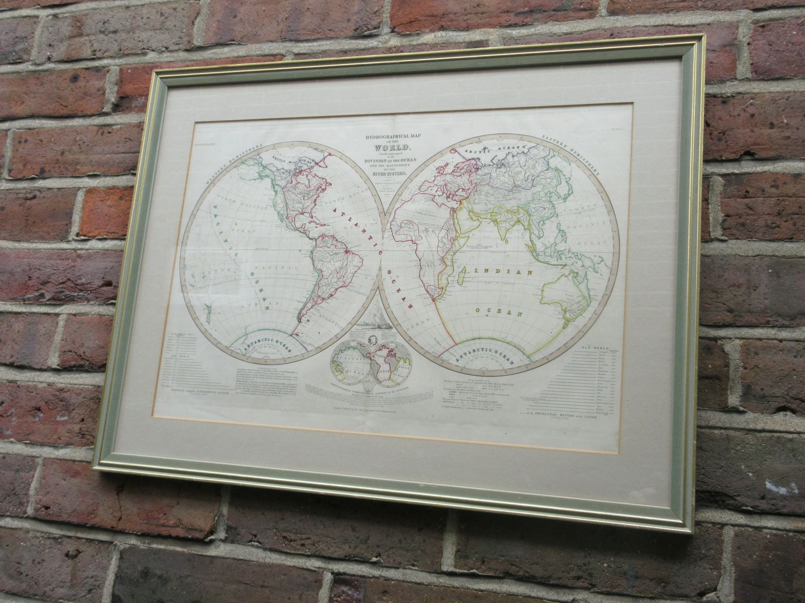 Hydrographical Map Of The World, Chiefly With Regard To The Division Of The Ocean And The Boundaries Of The River Systems. By Augustus Petermann photo furniture