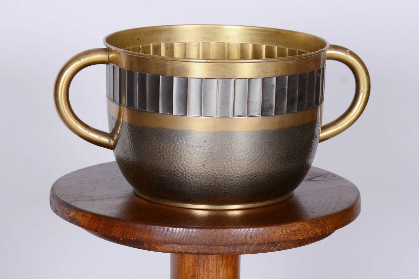 Original Art Deco Jardiniere, Professionally Cleaned Brass, Czech, 1910s photo buy
