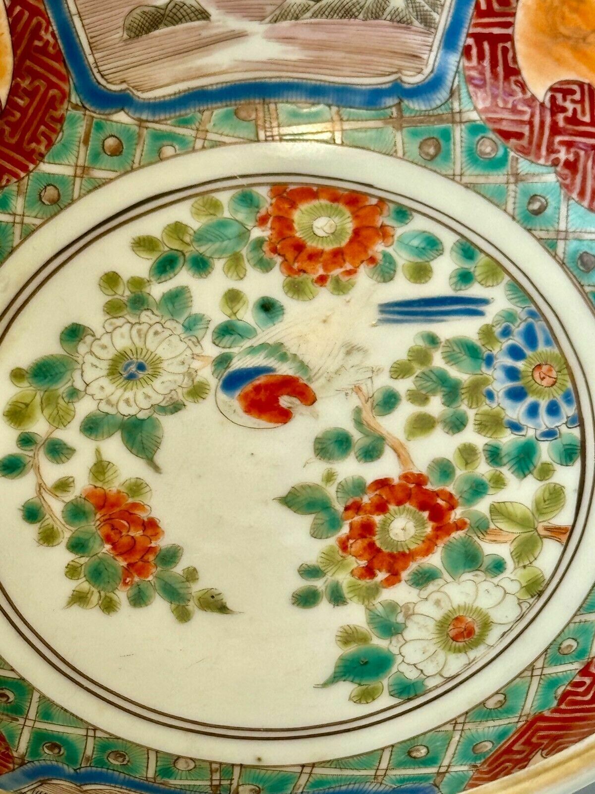 A 19th Century Japanese Meiji Period Imari Bowl Hand Painted With Flowers 25cmø photo for sale