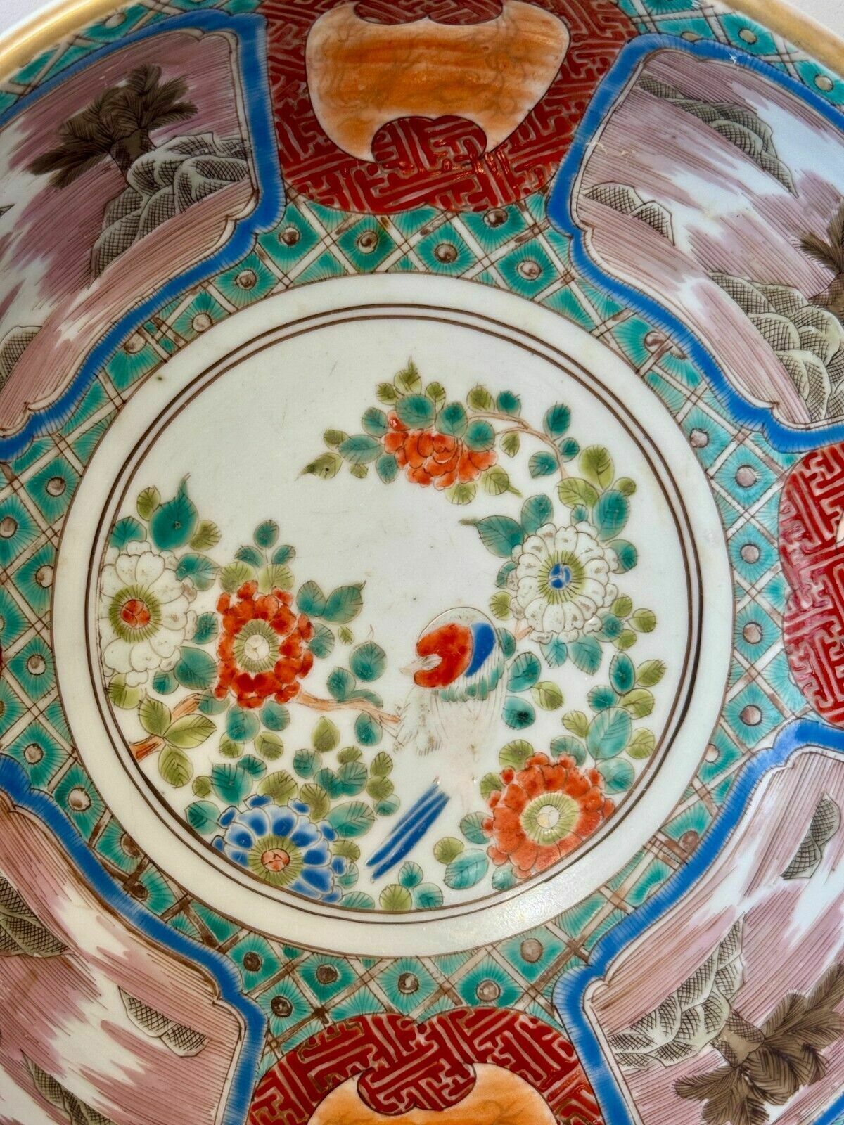 photo buy A 19th Century Japanese Meiji Period Imari Bowl Hand Painted With Flowers 25cmø