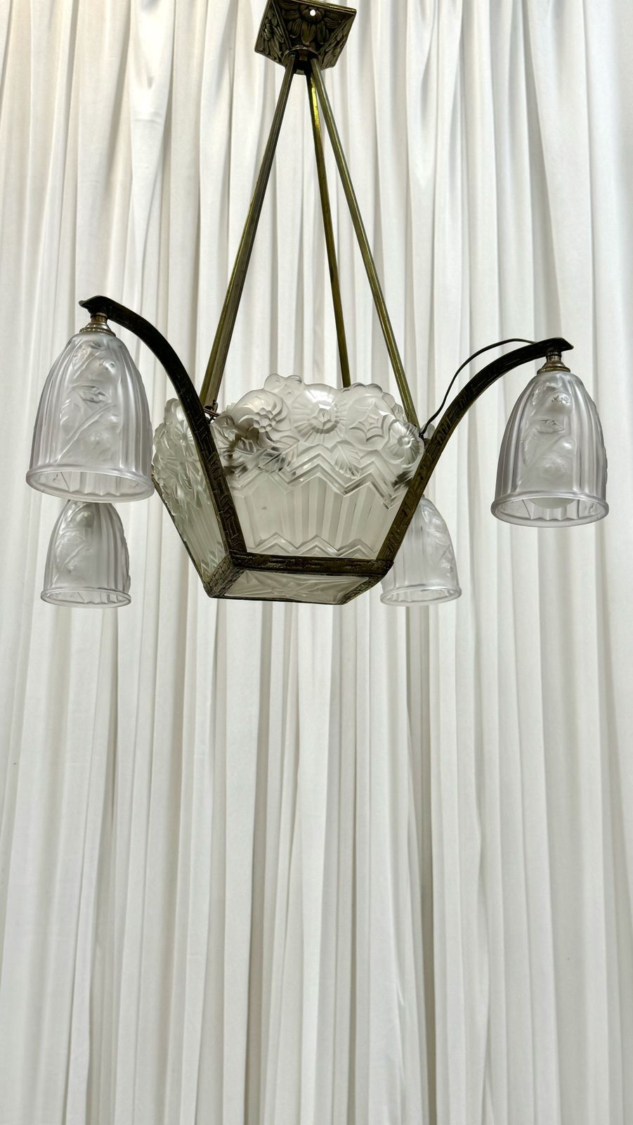 Art Deco Chandelier By Noverdy, France photo vinterior