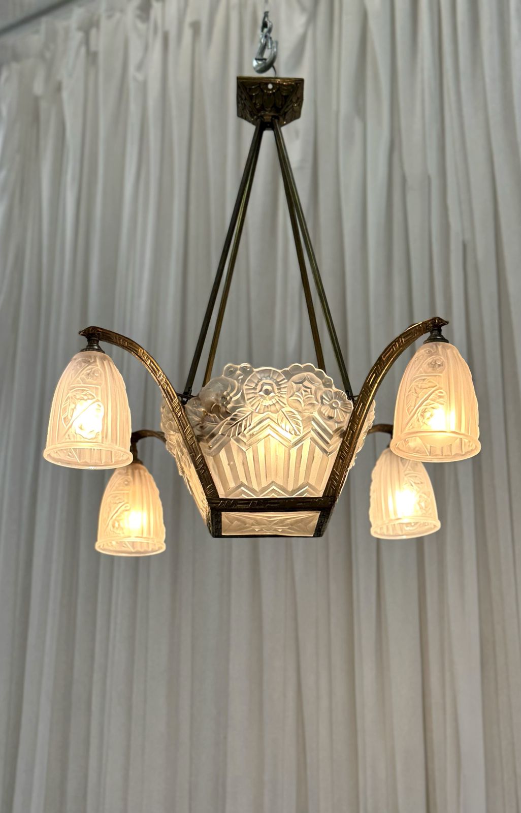 Art Deco Chandelier By Noverdy, France photo buy