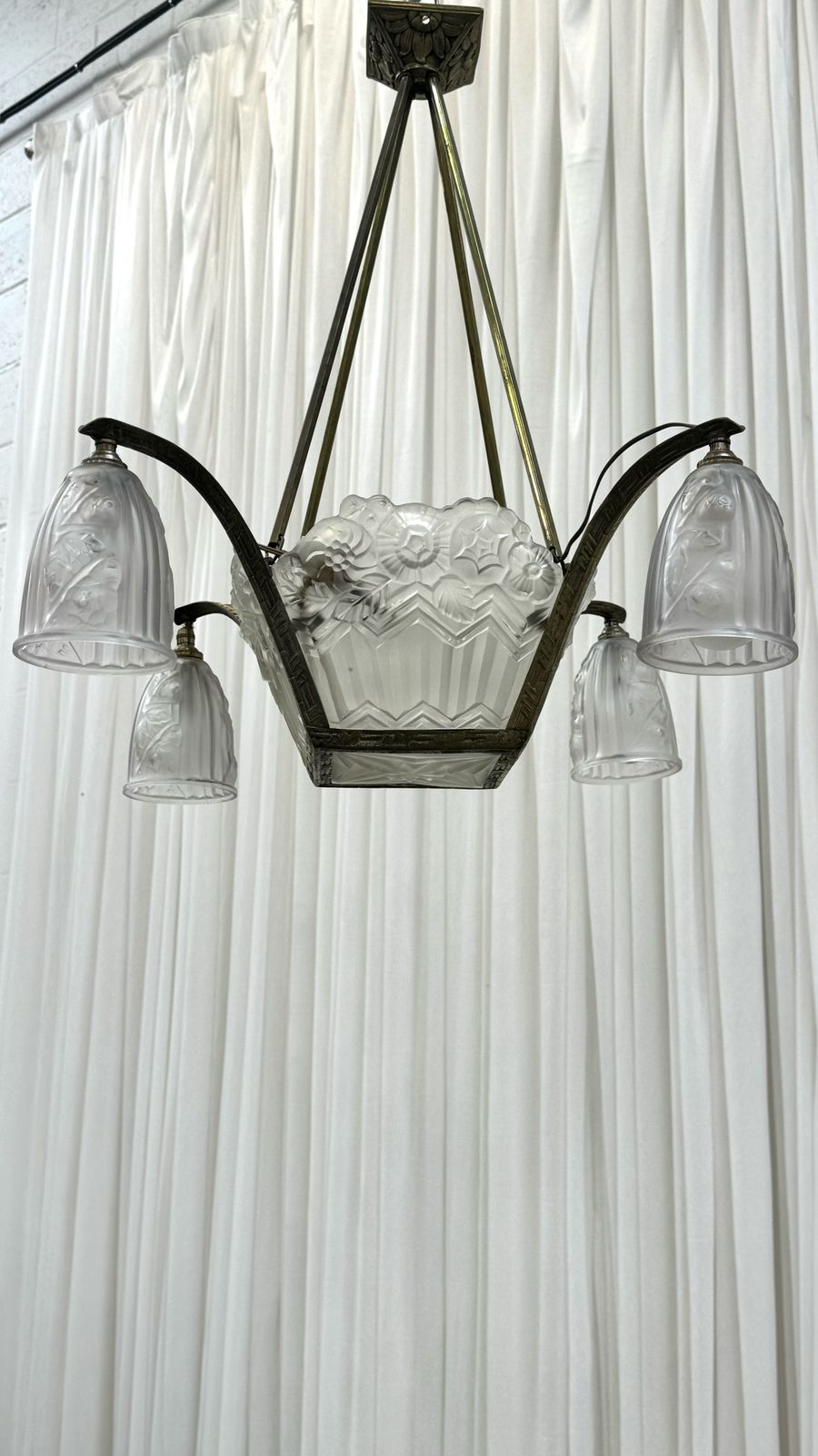 photo vinterior Art Deco Chandelier By Noverdy, France