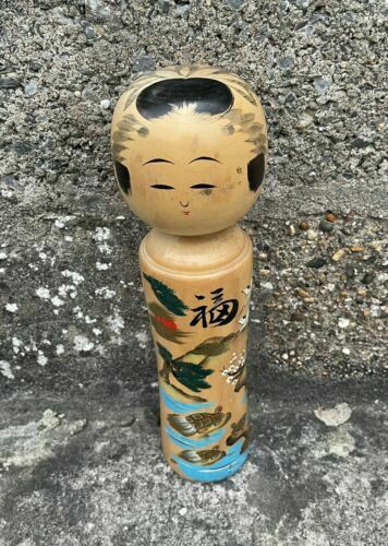 Vintage Extra Large Tall Traditional Japanese Kokeshi Wooden Doll Ornament photo for sale
