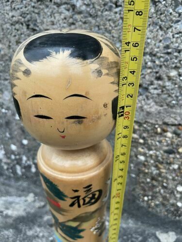 Home Decor Vintage Extra Large Tall Traditional Japanese Kokeshi Wooden Doll Ornament photo